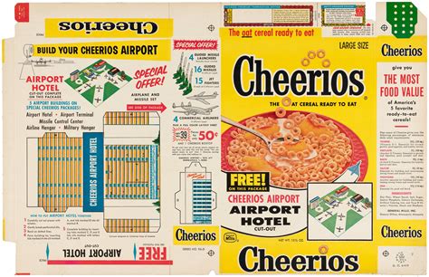 "CHEERIOS" FILE COPY CEREAL BOX FLAT WITH "CHEERIOS AIRPORT - AIRPORT ...