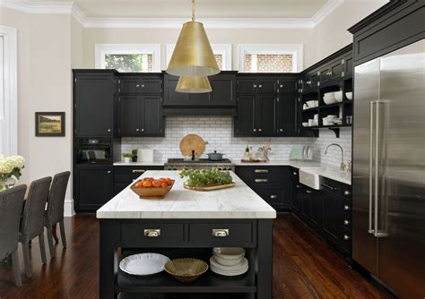 Get White Kitchen Cabinets With Black Island Pics