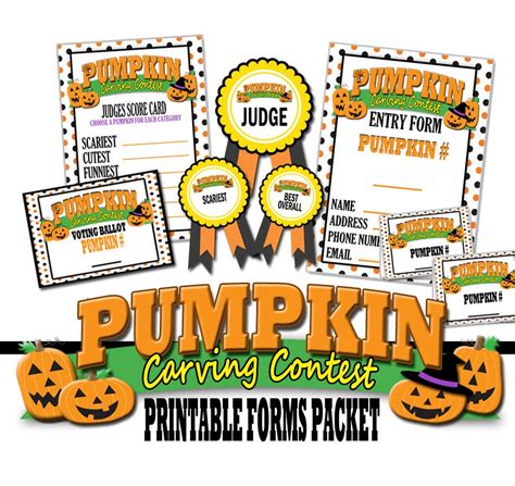 Pumpkin Carving Contest Printable Forms Packet Pumpkin | Etsy