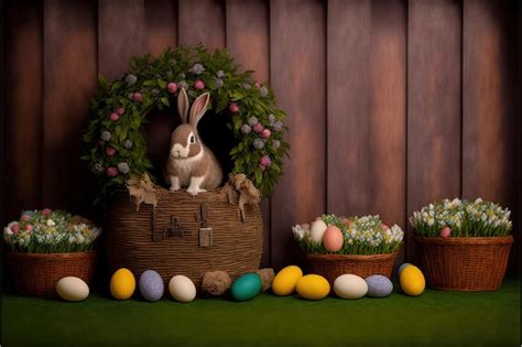 Premium AI Image | easter scene for a photography studio background for ...