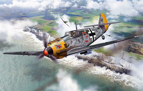 Photo Wallpaper Messerschmitt, Me-109, Battle Of Britain, - Bf 109 ...