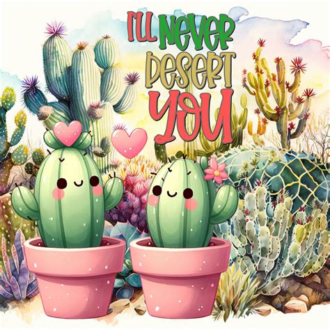 Cute Cartoon Cactus Valentine Art Free Stock Photo - Public Domain Pictures