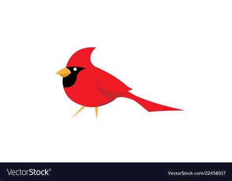 Red cardinal bird logo Royalty Free Vector Image