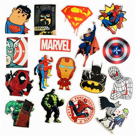 Superhero Stickers: Great Deal 50 Pcs DC And Marvel Stickers