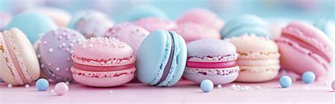 Colorful Pastel Aesthetic French Macarons Background Wallpaper, Dessert ...