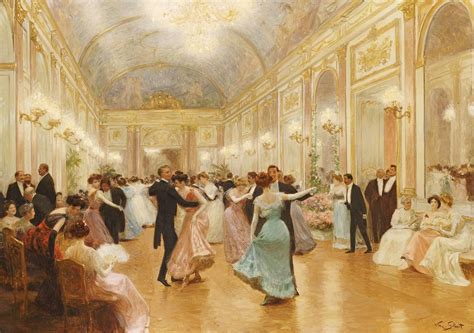 painting of a ball room filled with people Wall Mural | Victorian ball, Victorian ballroom ...