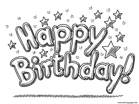 Happy Birthday Text Coloring Page | Images and Photos finder