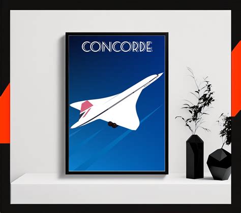 Vintage Concorde Poster, British Airways Wall Art, Aviation Poster ...