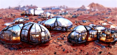 Mars colonization, illustration - Stock Image - C056/4324 - Science ...