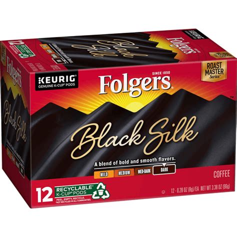 Folgers K-Cups, 12 Count, Dark Roast Black Silk | Single Serve, K-Cups ...