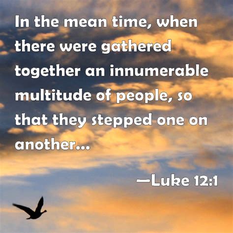 Luke 12:1 In the mean time, when there were gathered together an innumerable multitude of people ...