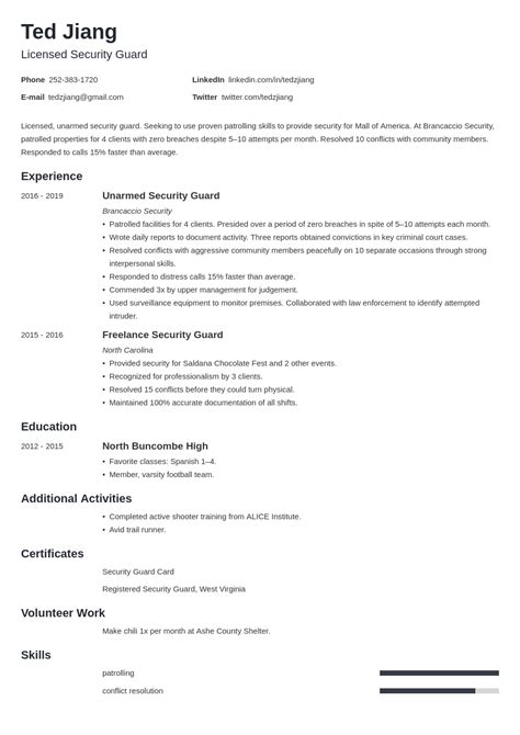 Security Guard Resume—Examples and 25+ Writing Tips