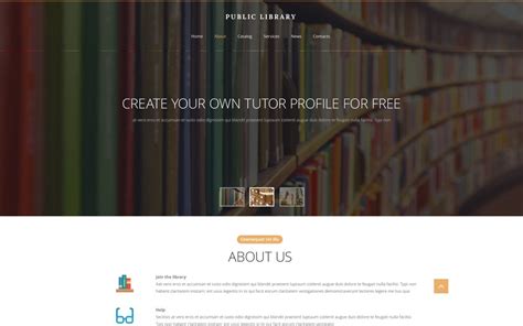 Public Library Website Template #53902 - TemplateMonster