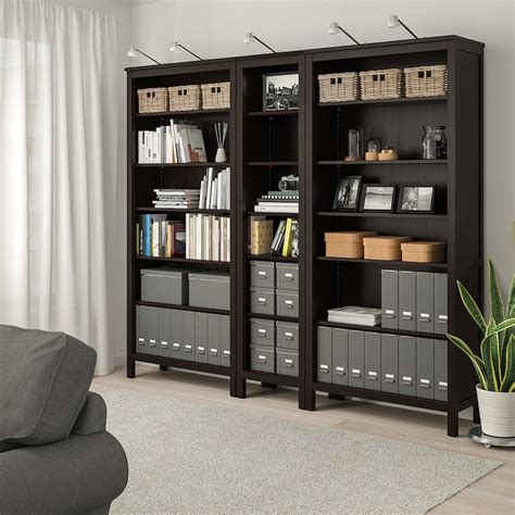 HEMNES bookcase, black-brown, 901/8x771/2" - IKEA