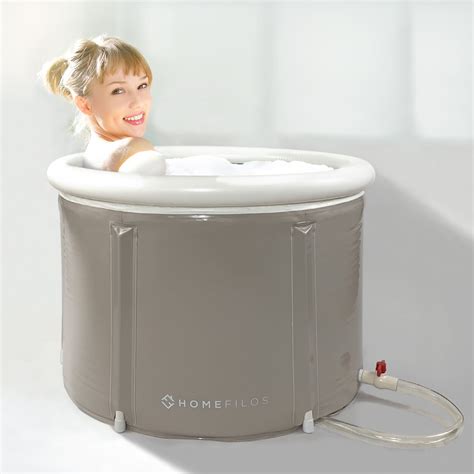 Homefilos Portable Bathtub (Small), Japanese Soaking Bath Tub for Shower Stall, Inflatable ...