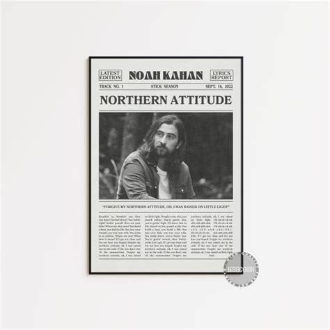 Noah Kahan Northern Attitude Poster - Etsy