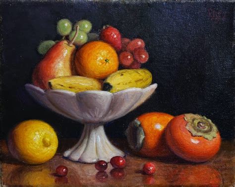 Debbie's Art Space: "Mixed Fruit Bowl" Oil on 8x10 inch canvas | Fruit bowl drawing, Fruit ...