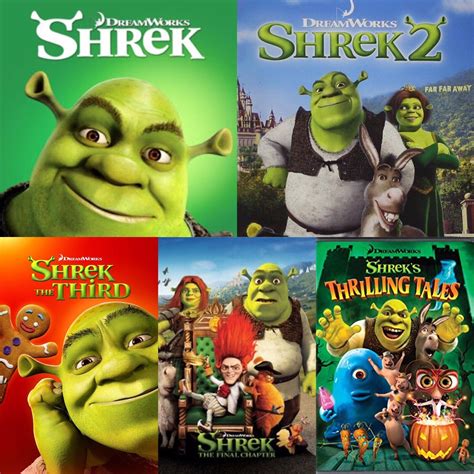 DreamWorks Shrek 1-4 Movie Lot Plus Shrek’s Thrilling Tales, DVD ...