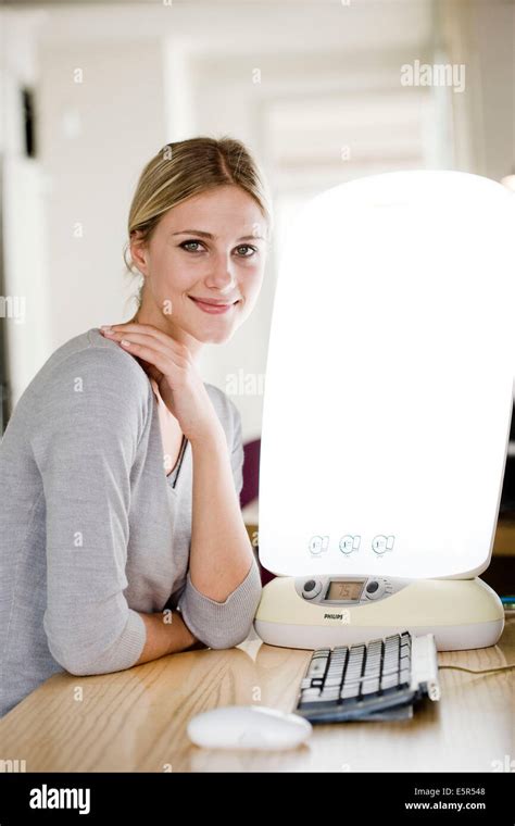 Light therapy, or phototherapy : treatment of depression with light Stock Photo - Alamy