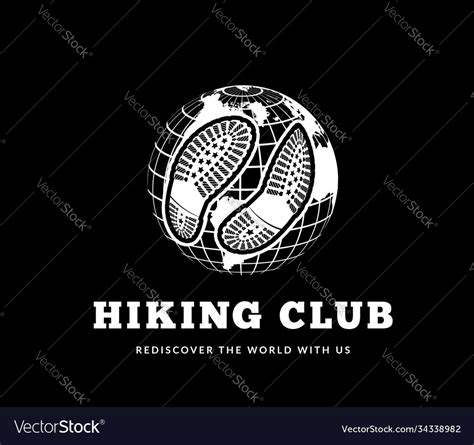 Hiking club with footprints Royalty Free Vector Image