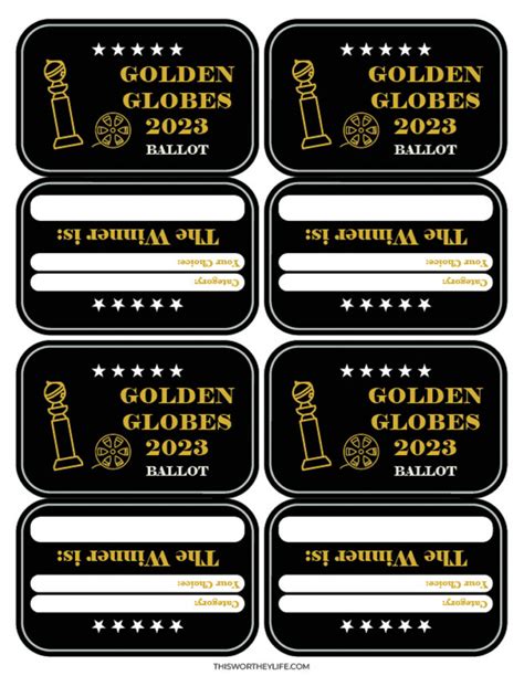 Golden Globes Watch Party Idea + Free Golden Globes Ballot Printables