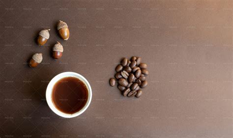 Acorn Coffee On Brown - Stock Photos | Motion Array