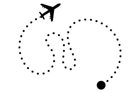 Plane Route. Black Airplane Trail. Air T Graphic by ladadikart · Creative Fabrica