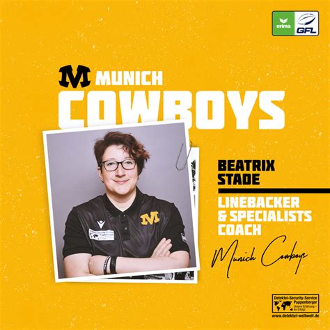 Munich Cowboys Coaches 2023 - LB und Specialists Coach Beatrix Stade - Munich Cowboys - American ...