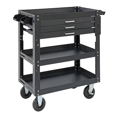 Steel Utility Cart (3 Drawers + 3 Shelves) | Verdex Equipment