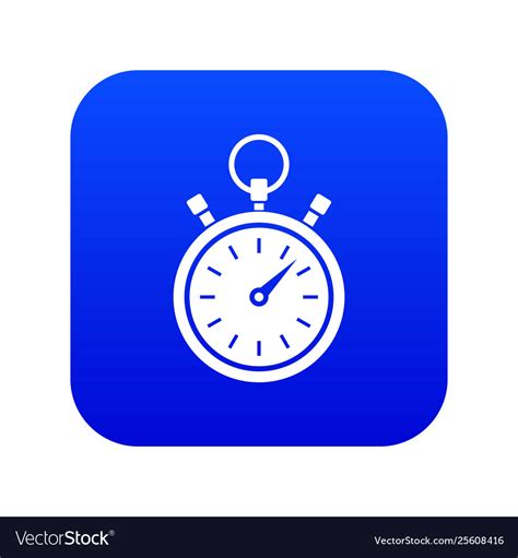 Stopwatch icon digital blue Royalty Free Vector Image