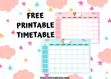 Kawaii Cute Timetable Template