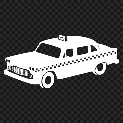 NYC Taxi White Silhouette PNG Image | Citypng