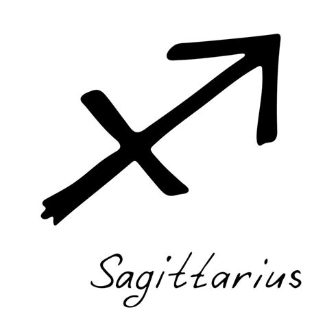 Hand drawn sagittarius zodiac sign Esoteric symbol doodle Astrology ...