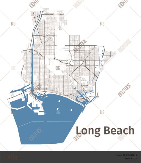 Long Beach Map. Vector & Photo (Free Trial) | Bigstock