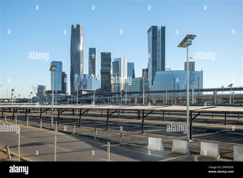 Beautiful New Riyadh Skyline after sunset. Riyadh city towers in Saudi ...