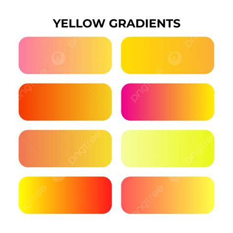 Set Of Yellow Gradient Color Palette Vector, Yellow Gradient Vector ...