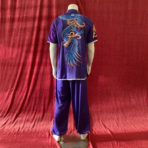 Professional wushu competition uniform - Wushu purple blue dragon ...