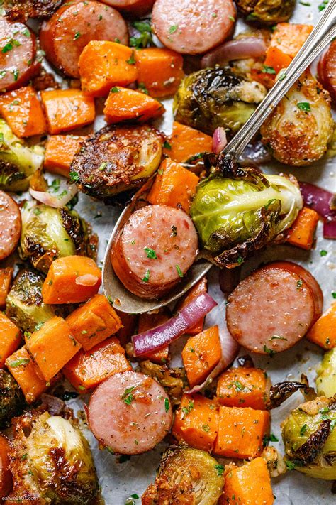 Sheet-Pan Maple-Dijon Sausage and Fall Veggies Recipe – Sheet Pan Dinner Recipe — Eatwell101