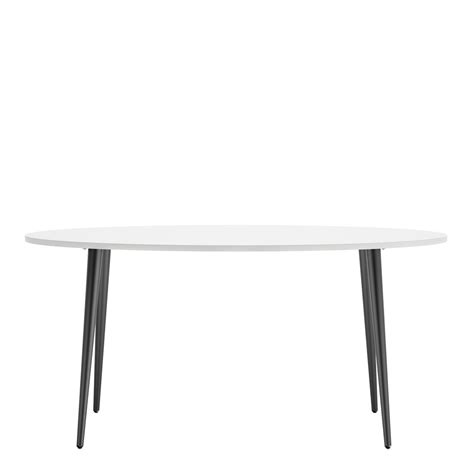 Oval Large Dining Table in White and Black Matt - Furniture123