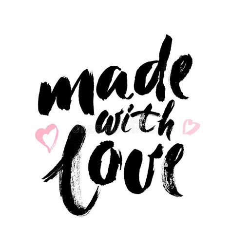 With Love. Vector Brush Calligraphy, Handwritten Text with Hand Drawn ...