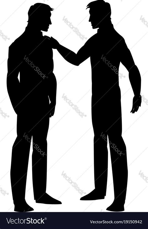 Two Men Talking Silhouette