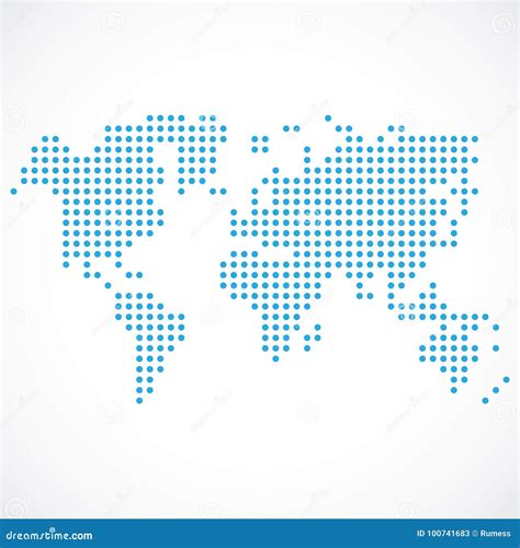 Dotted world map stock vector. Illustration of computer - 100741683