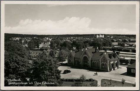 Hudiksvall station. - Järnvägsmuseet / DigitaltMuseum