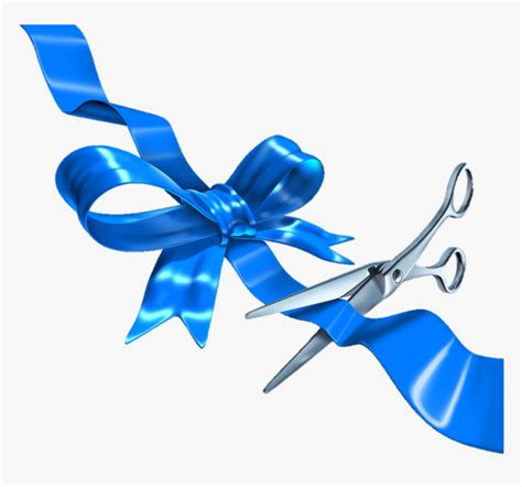 Cut Clipart Ribbon Cutting - Grand Opening Blue Ribbon, HD Png Download ...