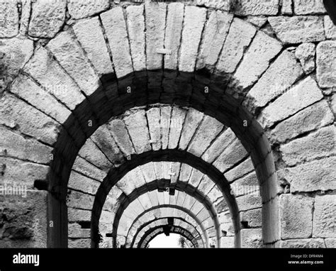 Vaulted ceiling of structural buttresses, ruins of Pergamon. Bergama. Turkey Stock Photo - Alamy