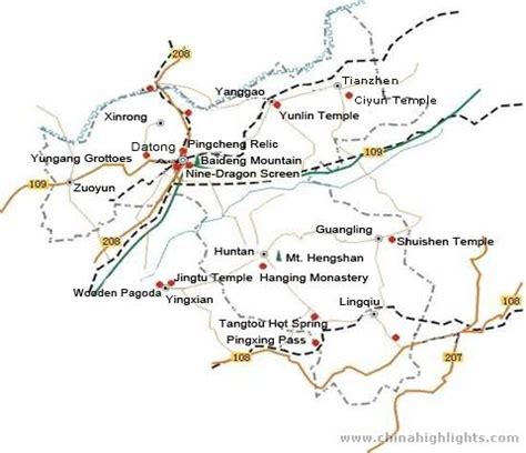 Datong Maps, Maps of Datong's Attractions