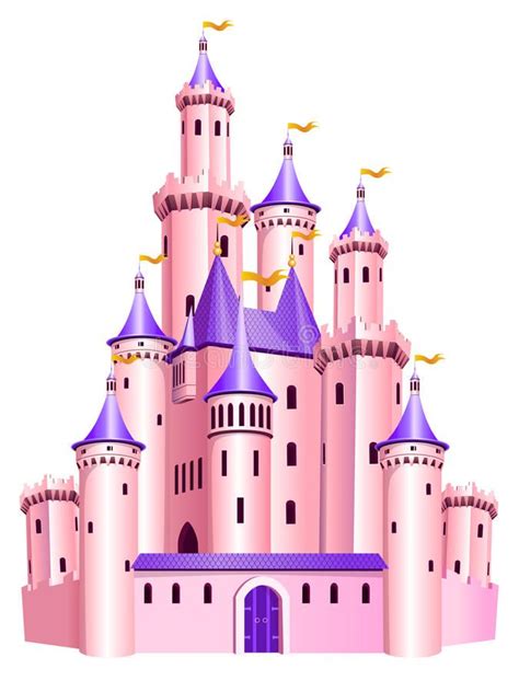 Pink princess castle. The vector illustration of pink princess castle ...