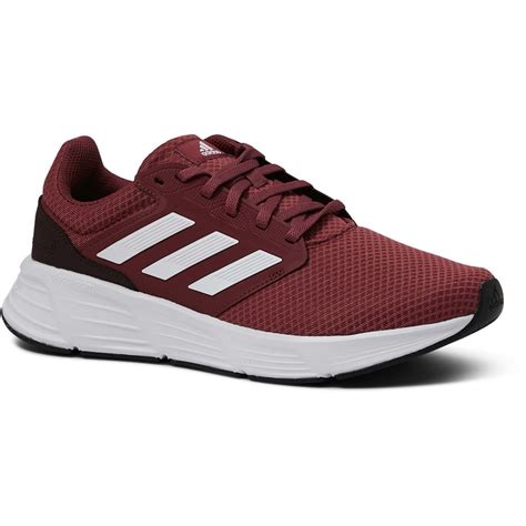 Adidas Men's Galaxy 6 Shoes - Maroon & White | BIG W