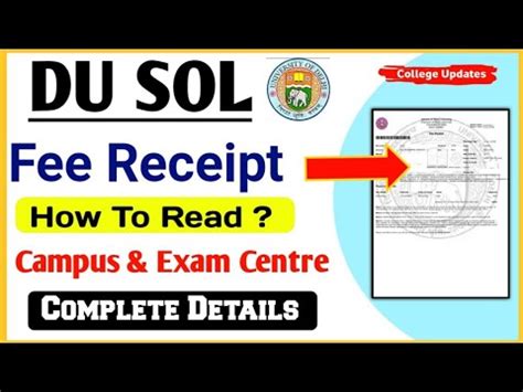 How to Read SOL Fees Receipt | Du Sol Fee Receipt - Complete details | how to download fee ...
