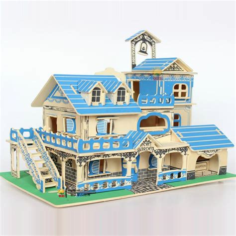 House Garden Villa 3d Wooden Puzzle Wooden House Puzzle Toys For Child - Supply Epic